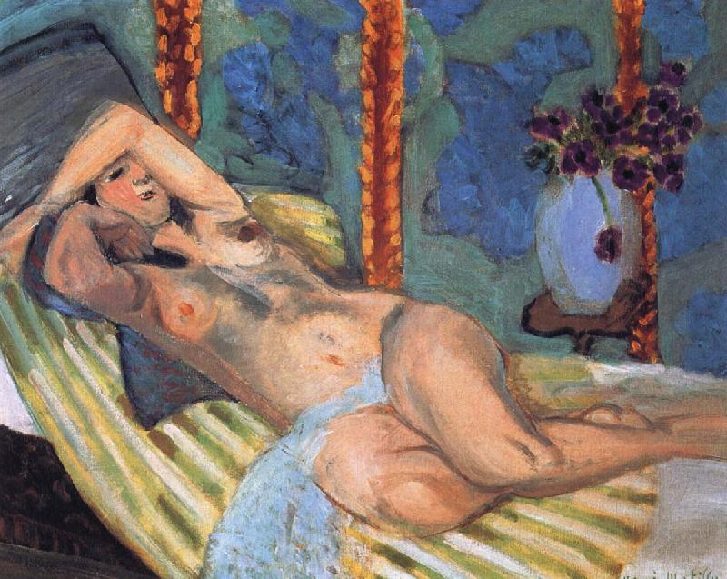 Henri Matisse Nude in front of a blue background
